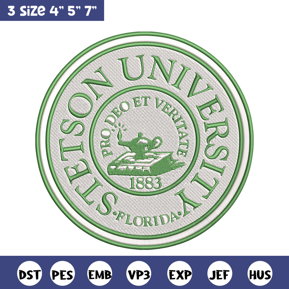 Stetson University logo embroidery design, NCAA embroidery, Sport embroidery,Logo sport embroidery,Embroidery design.jpg