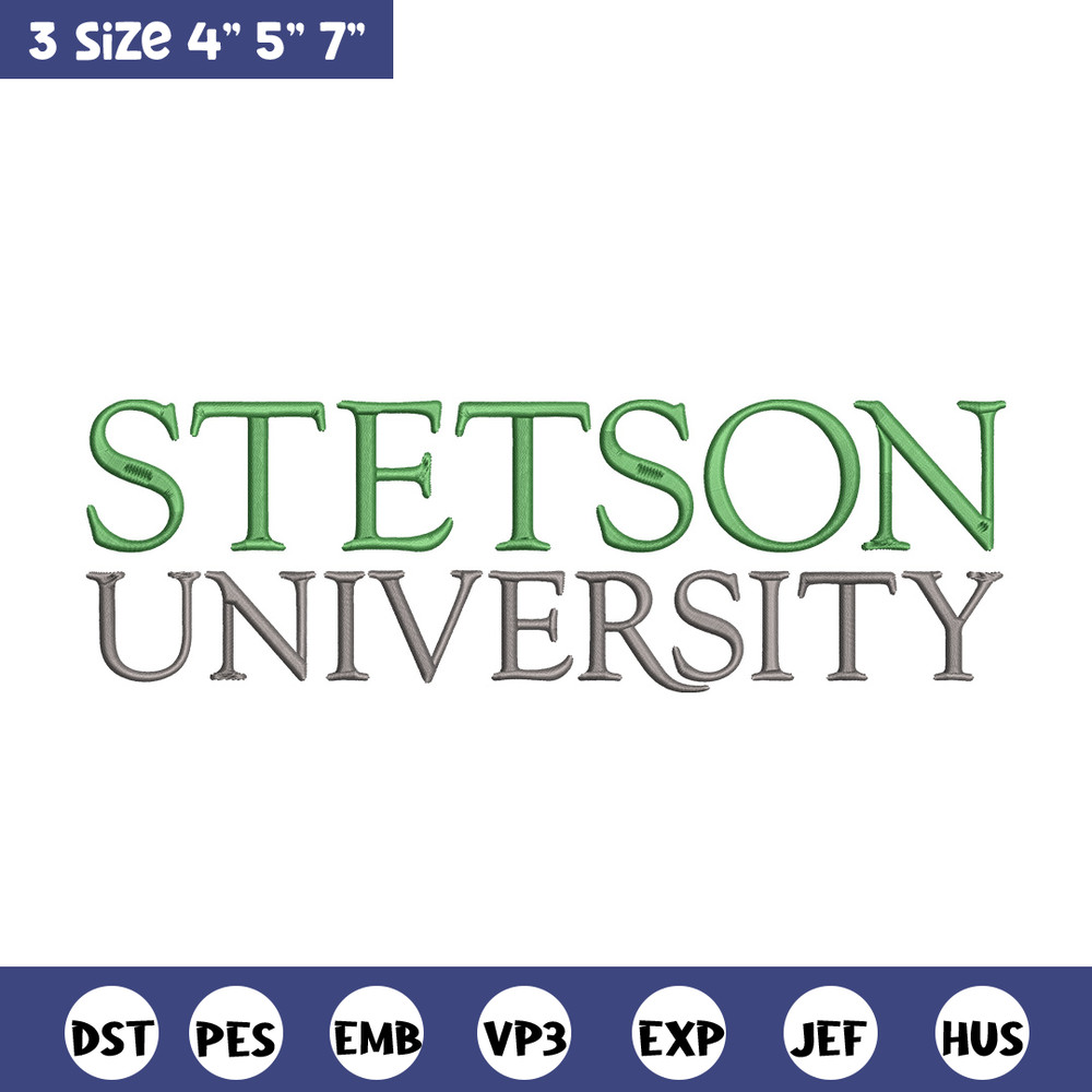 Stetson University logo embroidery design,NCAA embroidery, Sport embroidery,logo sport embroidery,Embroidery design.jpg