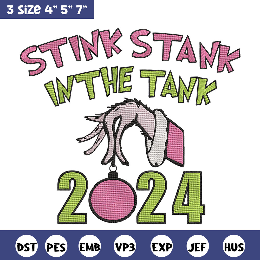 Stink stank Embroidery Design, Grinch Embroidery, Embroidery File, Chrismas Embroidery, Anime shirt, Digital download..jpg