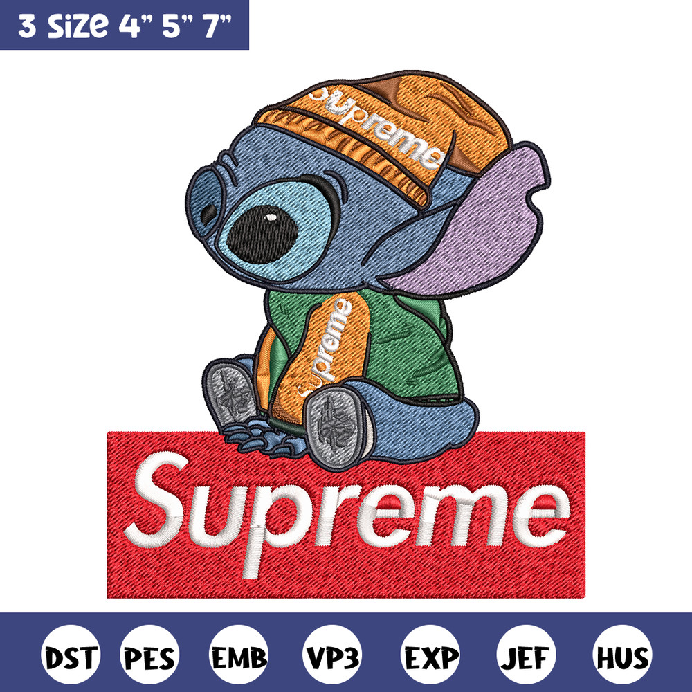 Stitch Supreme Cool Embroidery design, cartoon Embroidery, cartoon design, Embroidery File, Digital download..jpg