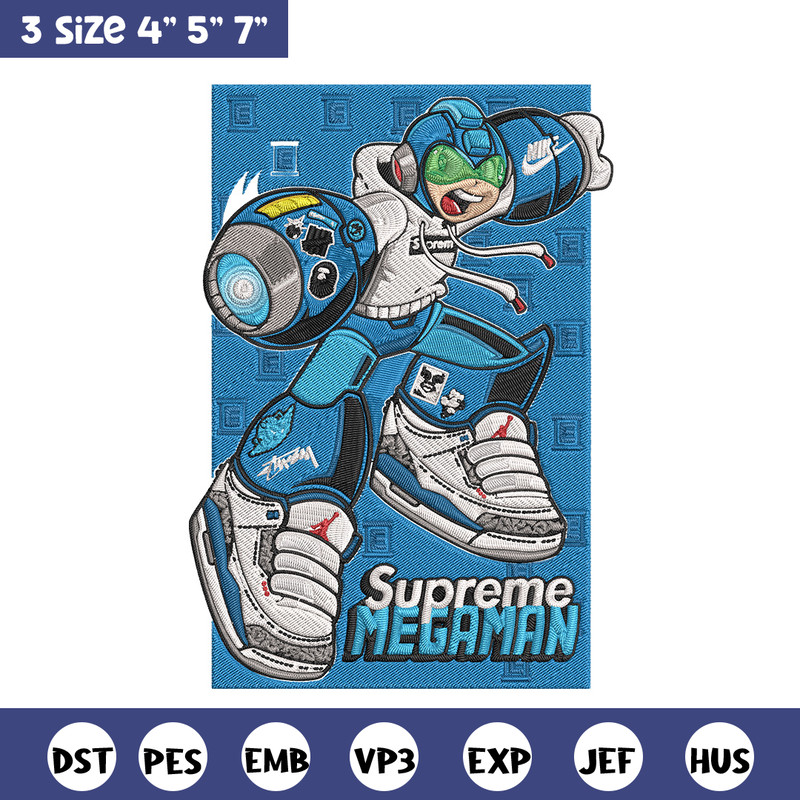 Supreme megaman Embroidery Design, Megaman Embroidery, Embroidery File, Supreme Embroidery, Anime shirt, Digital download.jpg