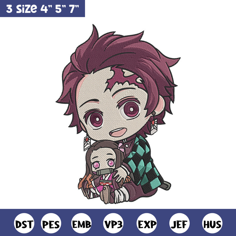 Tanjiro chibi Embroidery Design, Demon slayer Embroidery, Embroidery File, Anime Embroidery,Anime shirt,Digital download.jpg
