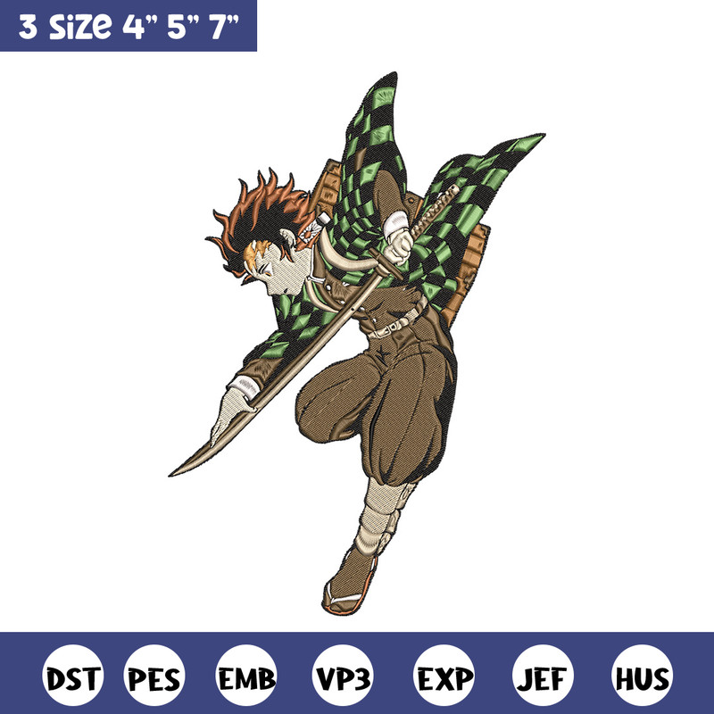 Tanjiro Embroidery Design, Demon slayer Embroidery, Embroidery File, Anime Embroidery, Anime shirt, Digital download..jpg