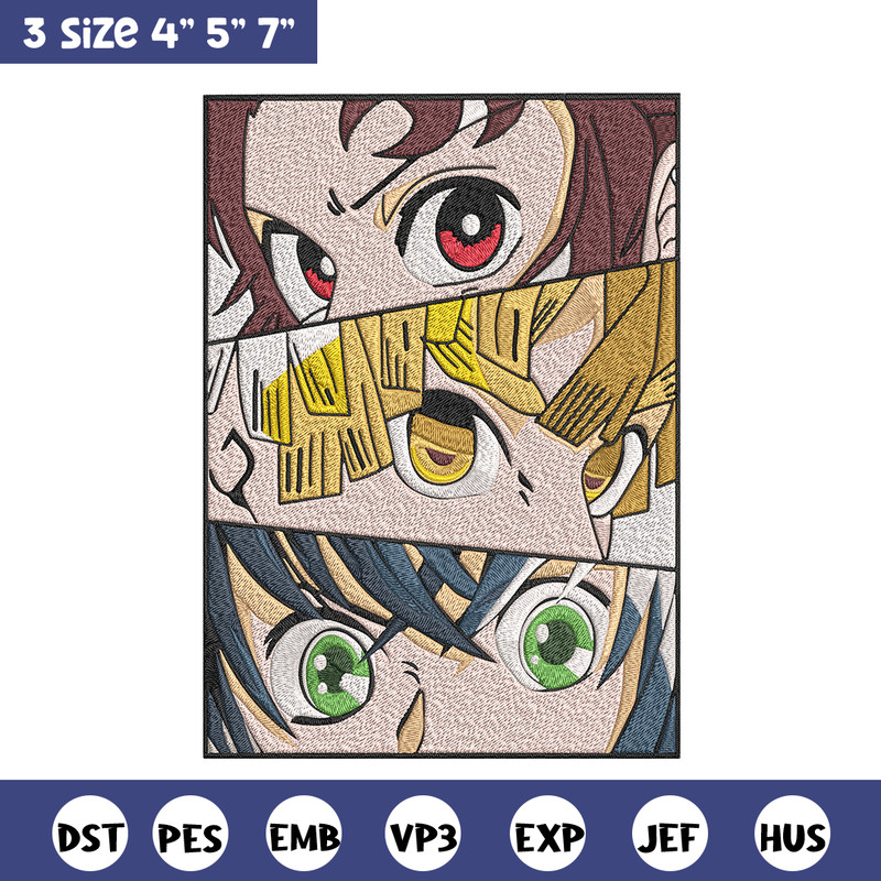 Tanjiro friends Embroidery Design, Demon slayer Embroidery,Embroidery File,Anime Embroidery,Anime shirt,Digital download.jpg