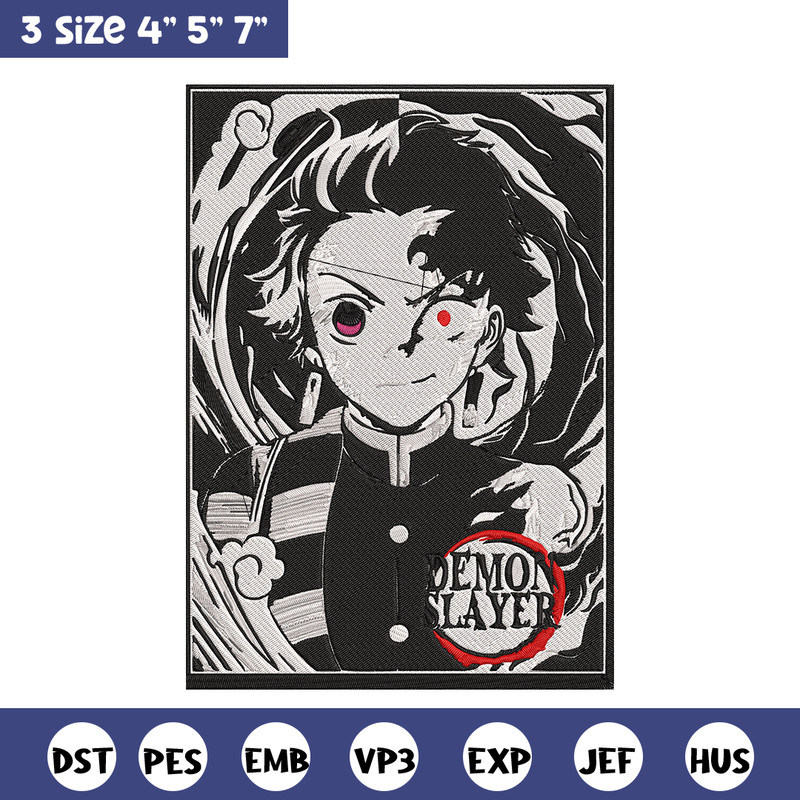 Tanjiro poster Embroidery Design, Demon slayer Embroidery, Embroidery File, Anime Embroidery,Digital download.jpg