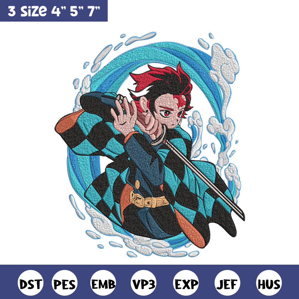 Tanjiro poster Embroidery Design,Demon slayer Embroidery, Embroidery File,Anime Embroidery,Anime shirt,Digital download.jpg