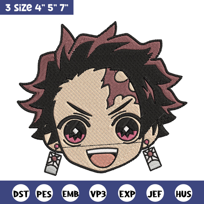 Tanjiro sticker Embroidery Design, Demon slayer Embroidery, Embroidery File, Anime Embroidery, Digital download.jpg
