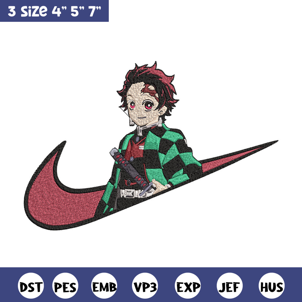 Tanjiro x nike Embroidery Design, Demon slayer Embroidery, Embroidery File, Nike Embroidery,Anime shirt,Digital download.jpg