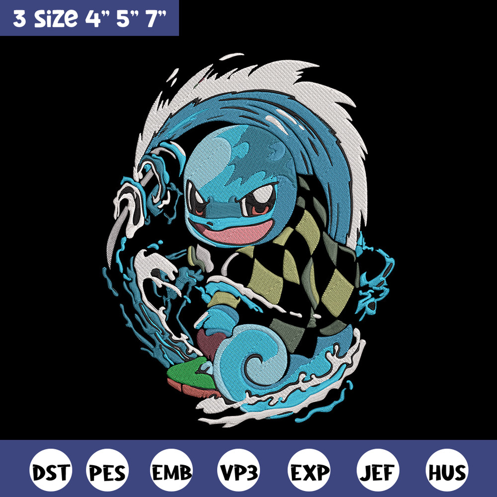 Tanjiro x Squirtle Embroidery Design, Pokemon Embroidery, Embroidery File, Anime Embroidery,Anime shirt,Digital download.jpg