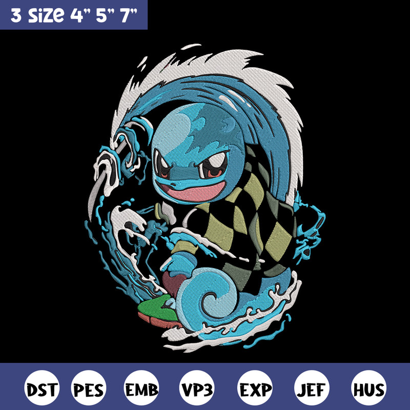 Tanjiro x Squirtle Embroidery Design, Pokemon Embroidery, Embroidery File, Anime Embroidery,Anime shirt,Digital download.jpg