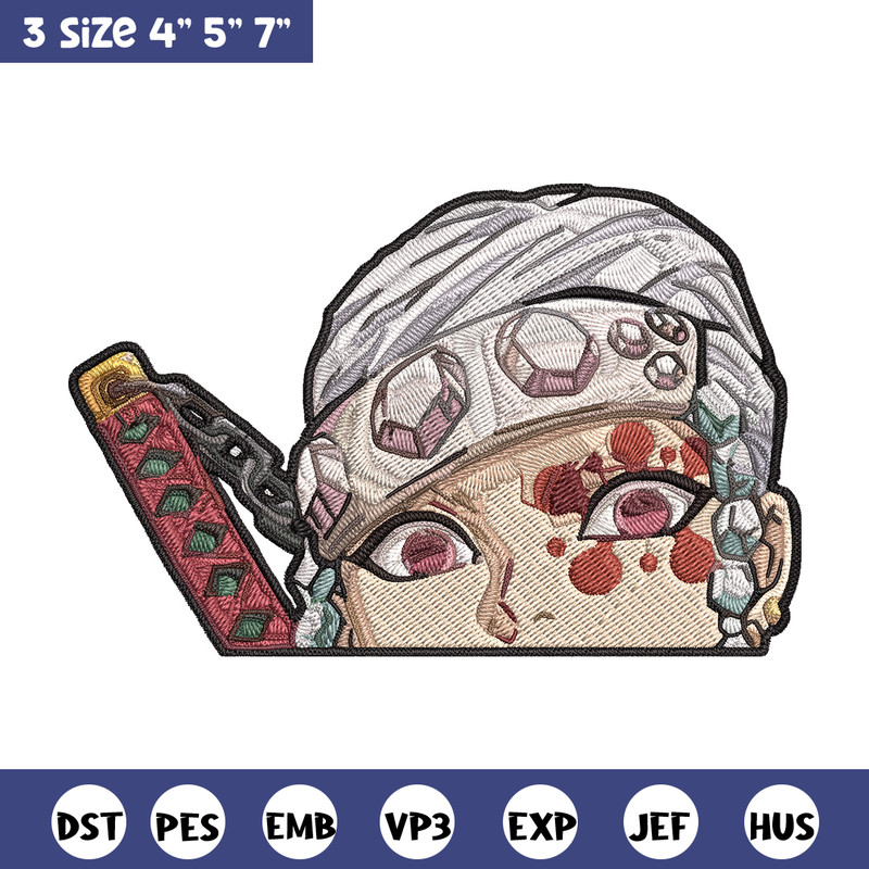 Tengen Peeker Embroidery Design, Demon slayer Embroidery, Embroidery File, Anime Embroidery, Digital download.jpg