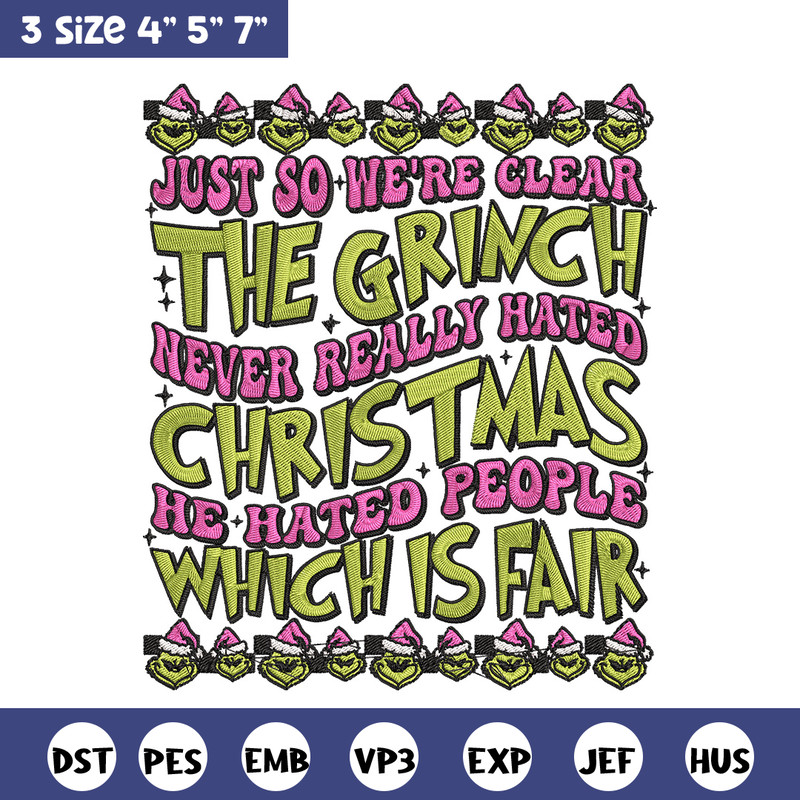 The grinch Embroidery Design, Grinch Embroidery, Embroidery File, Chrismas Embroidery, Anime shirt, Digital download.jpg