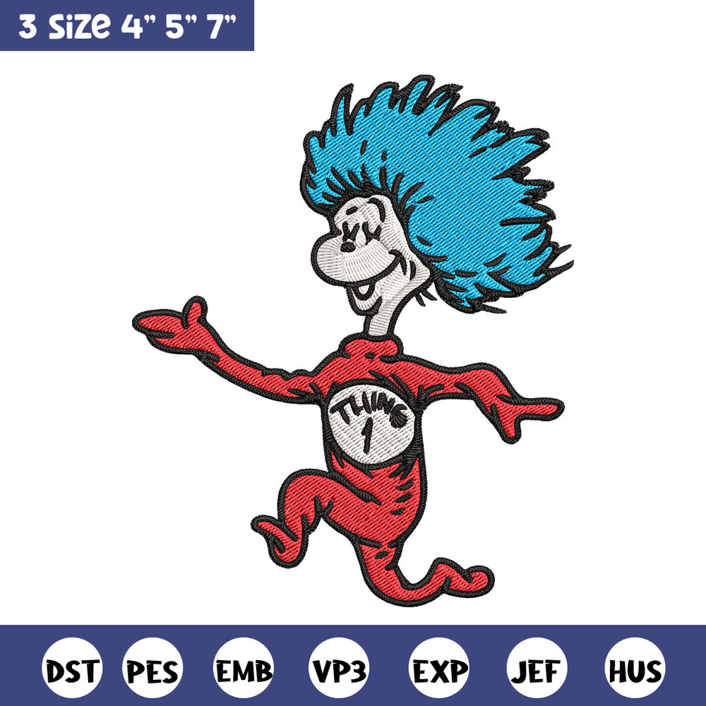 Thing 1 Embroidery Design, Dr seuss Embroidery, Embroidery File, logo shirt, Embroidery design, Digital download..jpg
