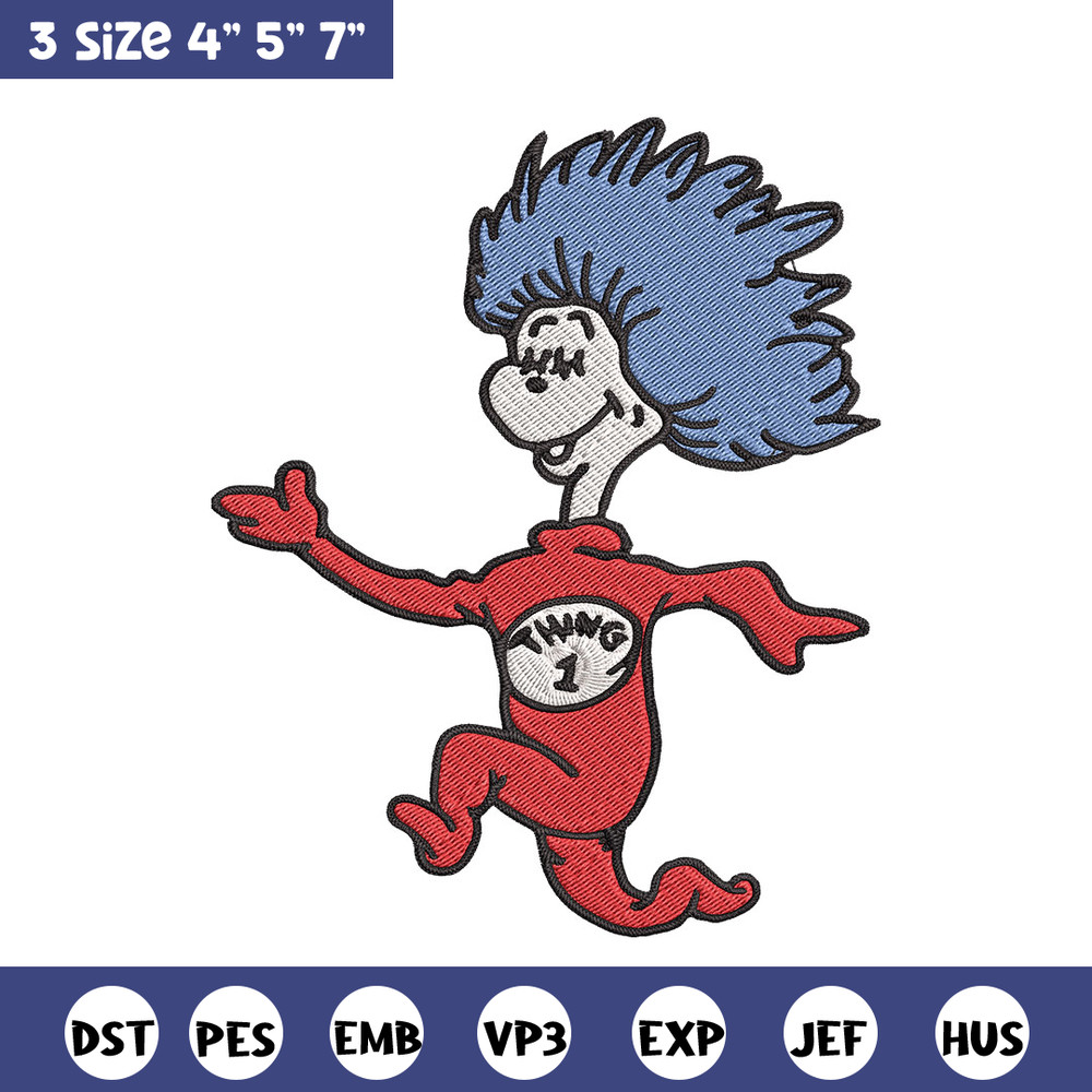 Thing 1 Embroidery Design, Dr seuss Embroidery, Embroidery File, logo shirt, Embroidery design, Digital download.jpg