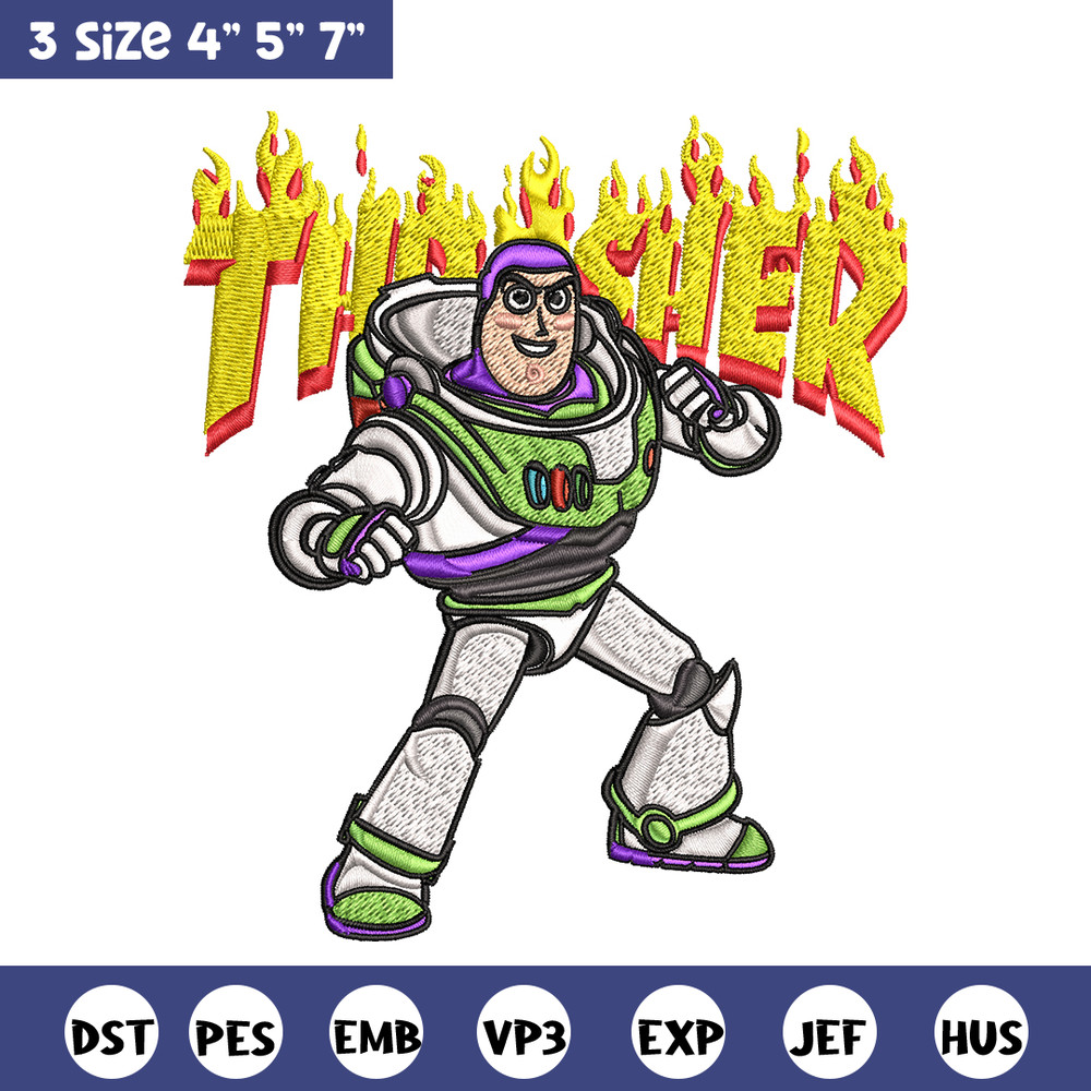 Thrasher Buzz Lightyear Embroidery design, Buzz Lightyear Embroidery, cartoon design, Embroidery File, Instant download..jpg