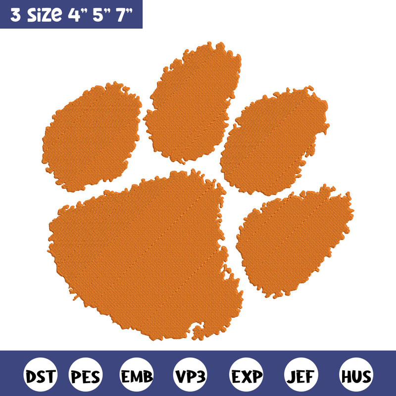 Tiger Paws logo embroidery design, NCAA embroidery, Sport embroidery,Logo sport embroidery,Embroidery design.jpg