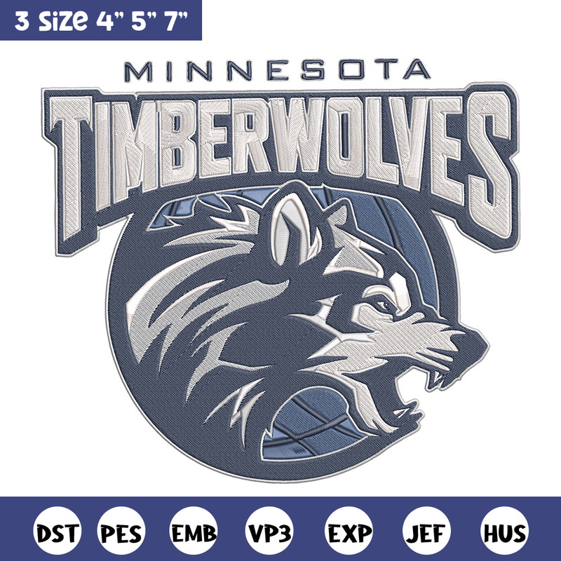 Timberwolves design embroidery design, NBA embroidery, Sport embroidery, Embroidery design, Logo sport embroidery..jpg