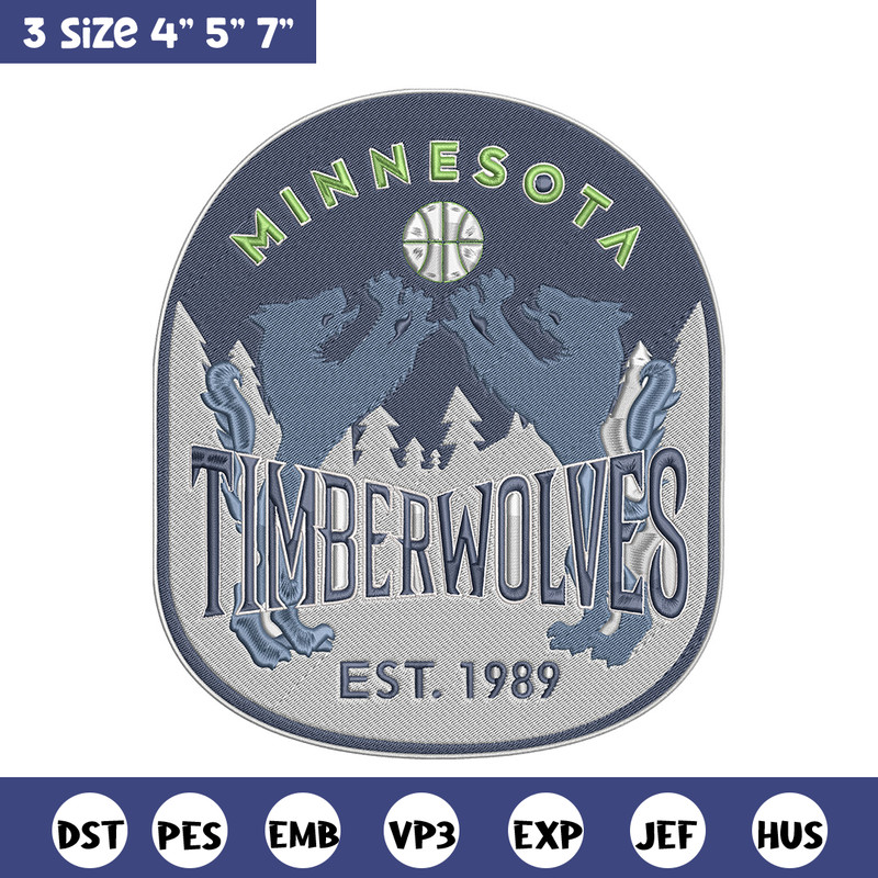 Timberwolves design embroidery design, NBA embroidery, Sport embroidery, Embroidery design, Logo sport embroidery.jpg