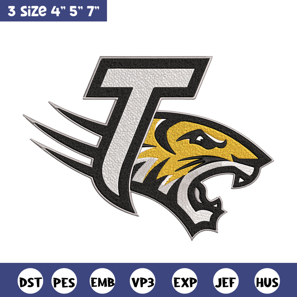 Towson Tigers logo embroidery design,NCAA embroidery,Sport embroidery, logo sport embroidery,Embroidery design.jpg
