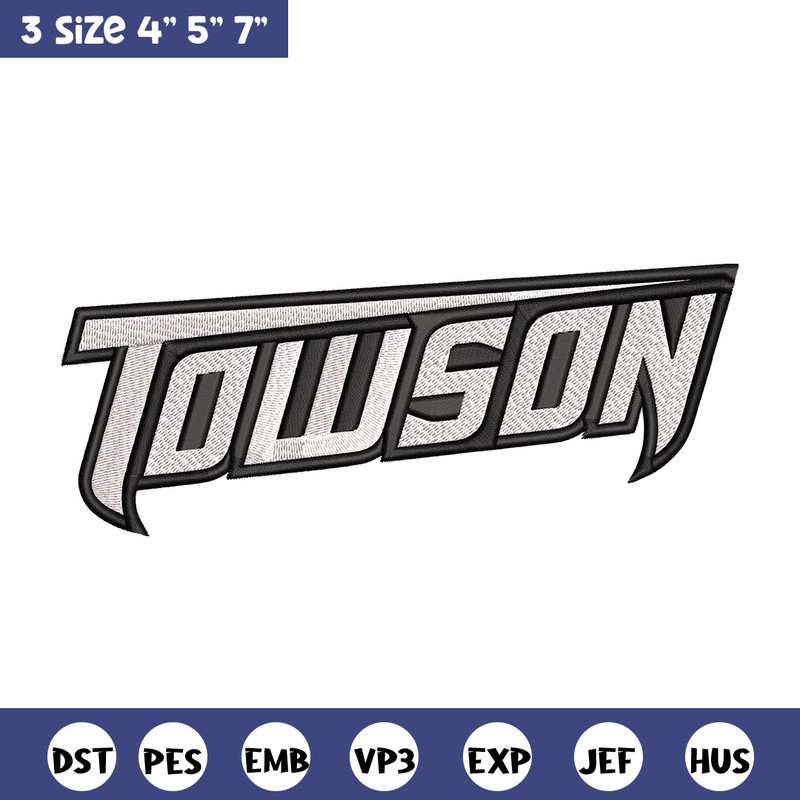 Towson University logo embroidery design, NCAA embroidery, Sport embroidery, logo sport embroidery, Embroidery design.jpg
