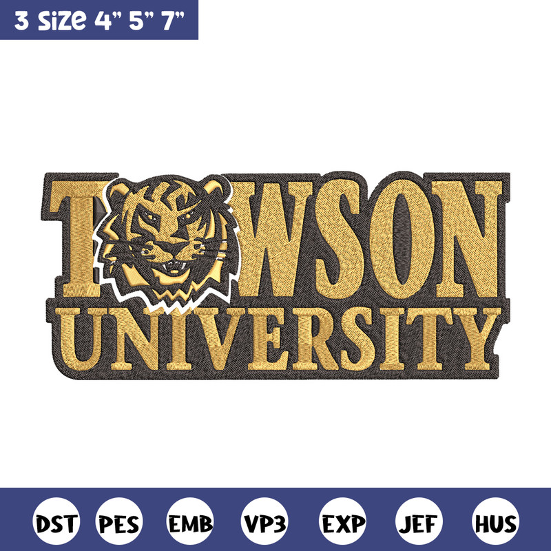 Towson University logo embroidery design,NCAA embroidery,Embroidery design, Logo sport embroidery, Sport embroidery..jpg