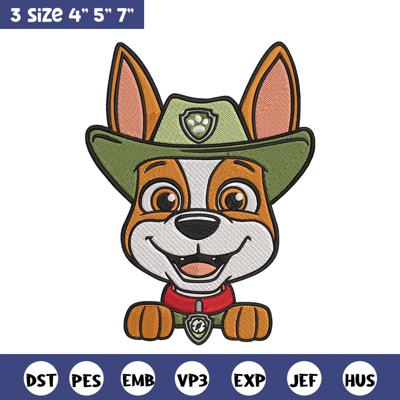 Tracker dog Embroidery Design, Paw patrol Embroidery, Embroidery File, Anime Embroidery, Anime shirt, Digital download..jpg