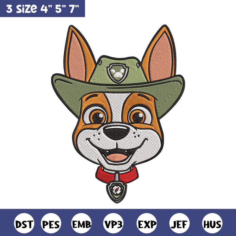 Tracker dog Embroidery Design, Paw patrol Embroidery, Embroidery File, Anime Embroidery, Anime shirt, Digital download.jpg