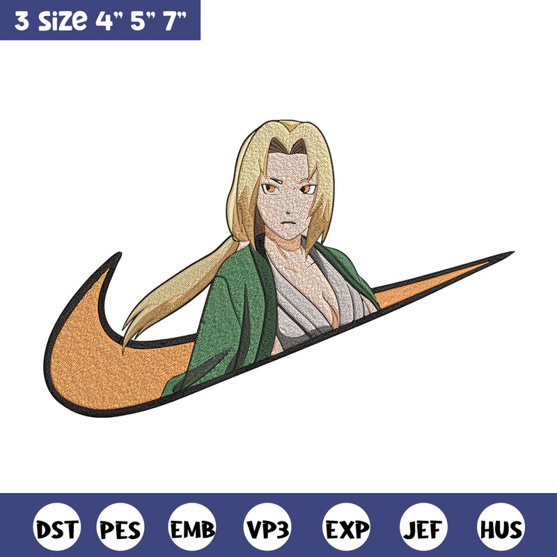 Tsunade x nike Embroidery Design, Naruto Embroidery, Embroidery File, Nike Embroidery, Anime shirt, Digital download.jpg