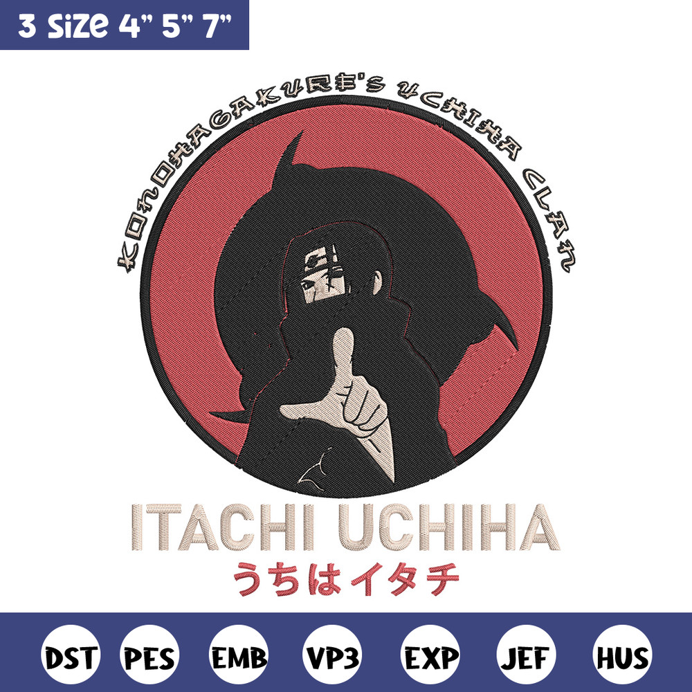 Uchiha itachi Embroidery Design, Naruto Embroidery,Embroidery File, Anime Embroidery, Anime shirt,Digital download..jpg