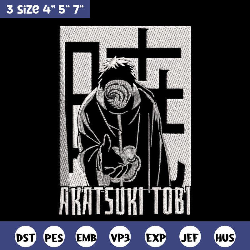 Uchiha Obito Embroidery Design, Naruto Embroidery, Embroidery File, Anime Embroidery,Anime shirt, Digital download..jpg