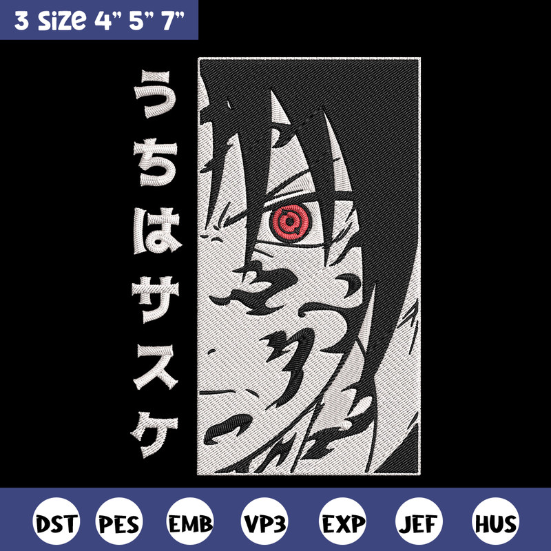 Uchiha Sasuke Embroidery Design, Naruto Embroidery, Embroidery File,Anime Embroidery, Anime shirt, Digital download..jpg
