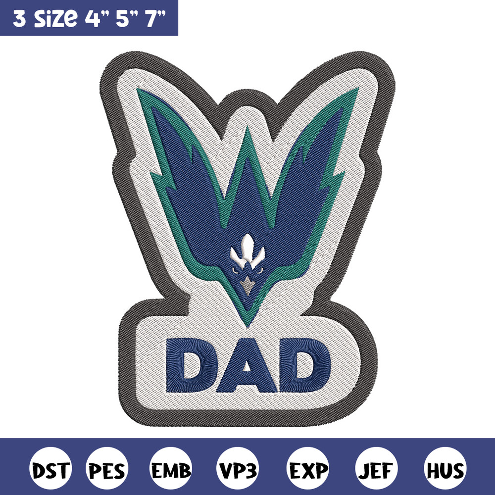 Uncw dad logo embroidery design, NCAA embroidery,Sport embroidery,Logo sport embroidery,Embroidery design.jpg
