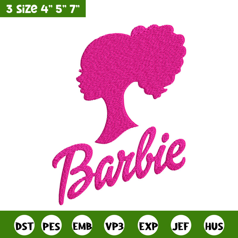 Barbie logo and her Embroidery, Barbie logo Embroidery, logo design, Embroidery File, logo shirt, Digital download..jpg