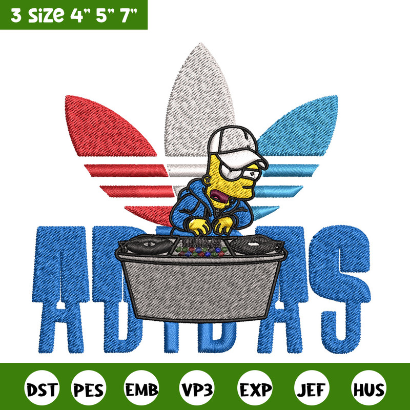 Bart dj adidas Embroidery Design, Adidas Embroidery, Brand Embroidery, Embroidery File, Logo shirt, Digital download.jpg