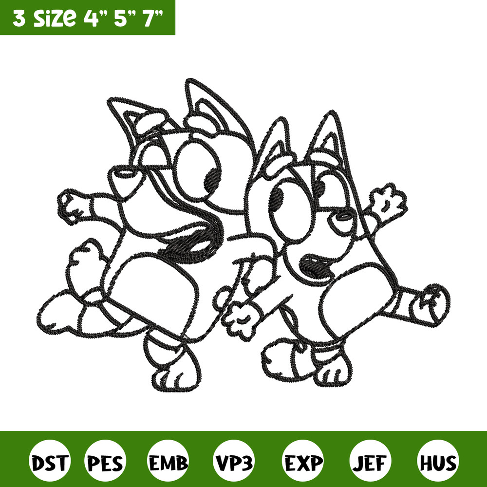 Bingo Bluey Coloring Pages Embroidery, Bluey Embroidery, Embroidery File, cartoon design, logo shirt, Digital download..jpg