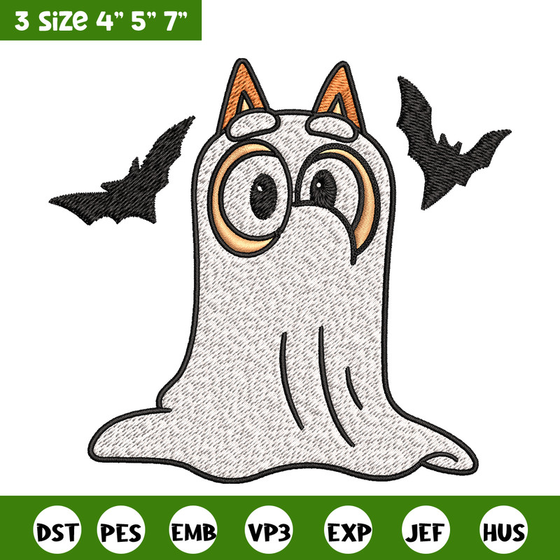Bingo Ghost Halloween Embroidery design, Halloween Embroidery, cartoon design, Embroidery File, Digital download..jpg