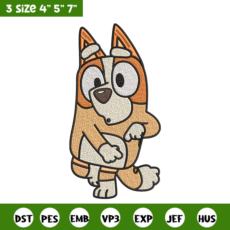 Bingo Heeler Embroidery, Bluey cartoon Embroidery, Embroidery File, cartoon design, cartoon shirt, Digital download..jpg