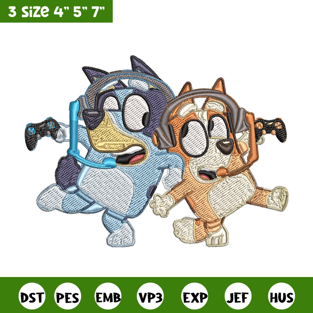 Bluey bingo headphones Embroidery, Bluey Embroidery, Embroidery File, cartoon shirt, cartoon design, Digital download..jpg