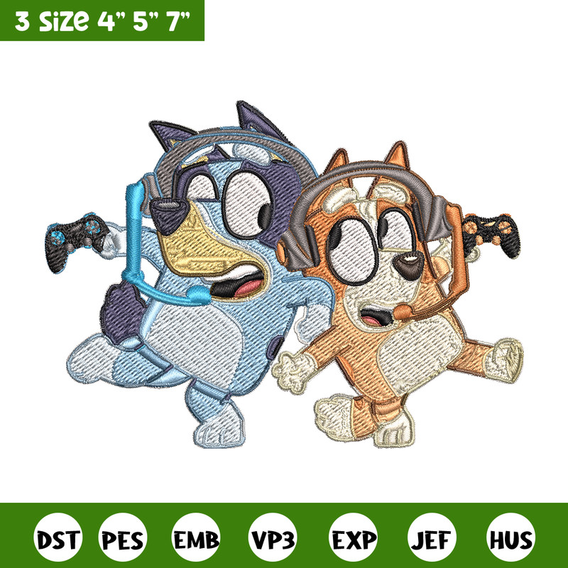 Bluey bingo headphones Embroidery, Bluey Embroidery, Embroidery File, cartoon shirt, cartoon design, Digital download..jpg