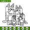Bluey family Coloring Pages Embroidery, Bluey cartoon Embroidery, Embroidery File, cartoon design, Digital download..jpg