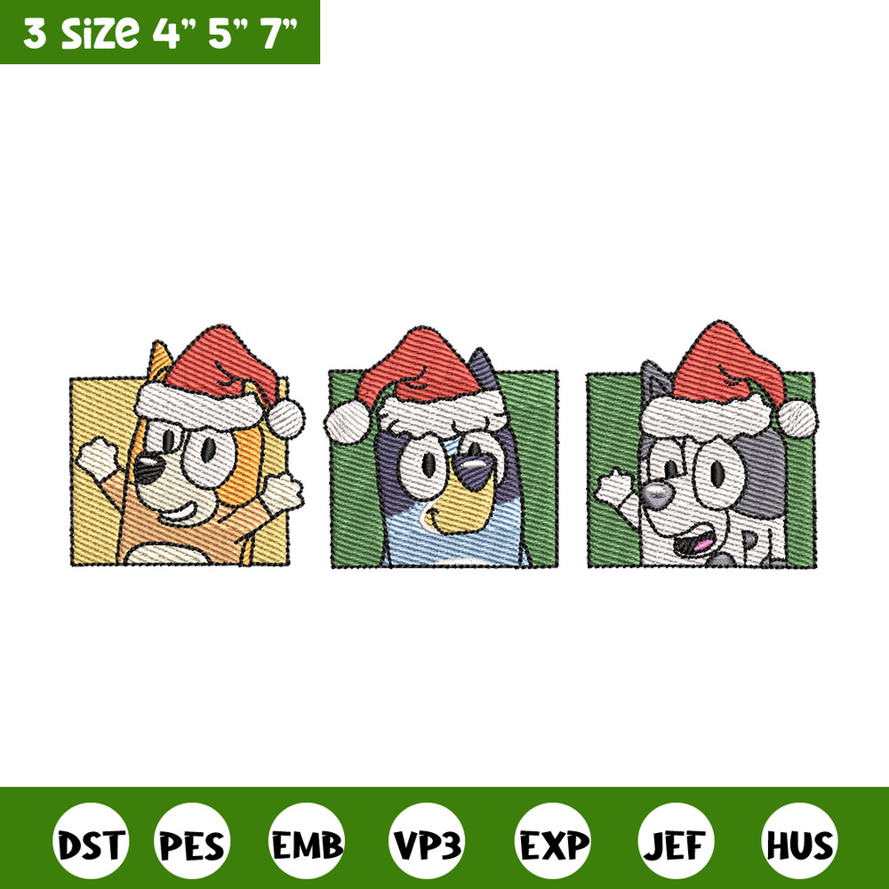 Bluey poster embroidery design, Bluey embroidery, Chrismas design, Embroidery file, Embroidery shirt,Digital download.jpg