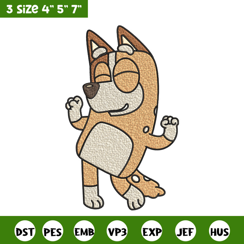 Chilli Heeler Embroidery, Bluey cartoon Embroidery, Embroidery File, cartoon design, cartoon shirt, Digital download..jpg