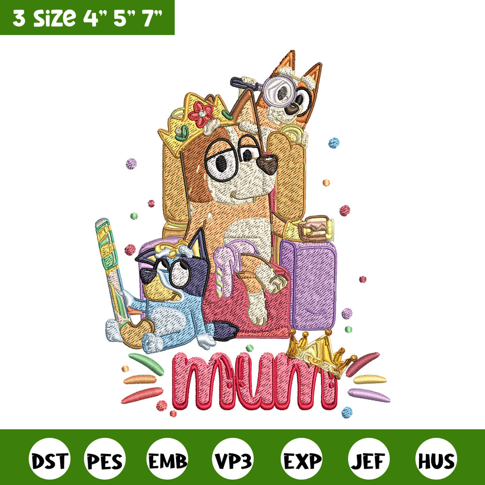 Chilli Heeler Embroidery, Bluey Mum cartoon Embroidery, Embroidery File, cartoon design, cartoon shirt, Digital download.jpg