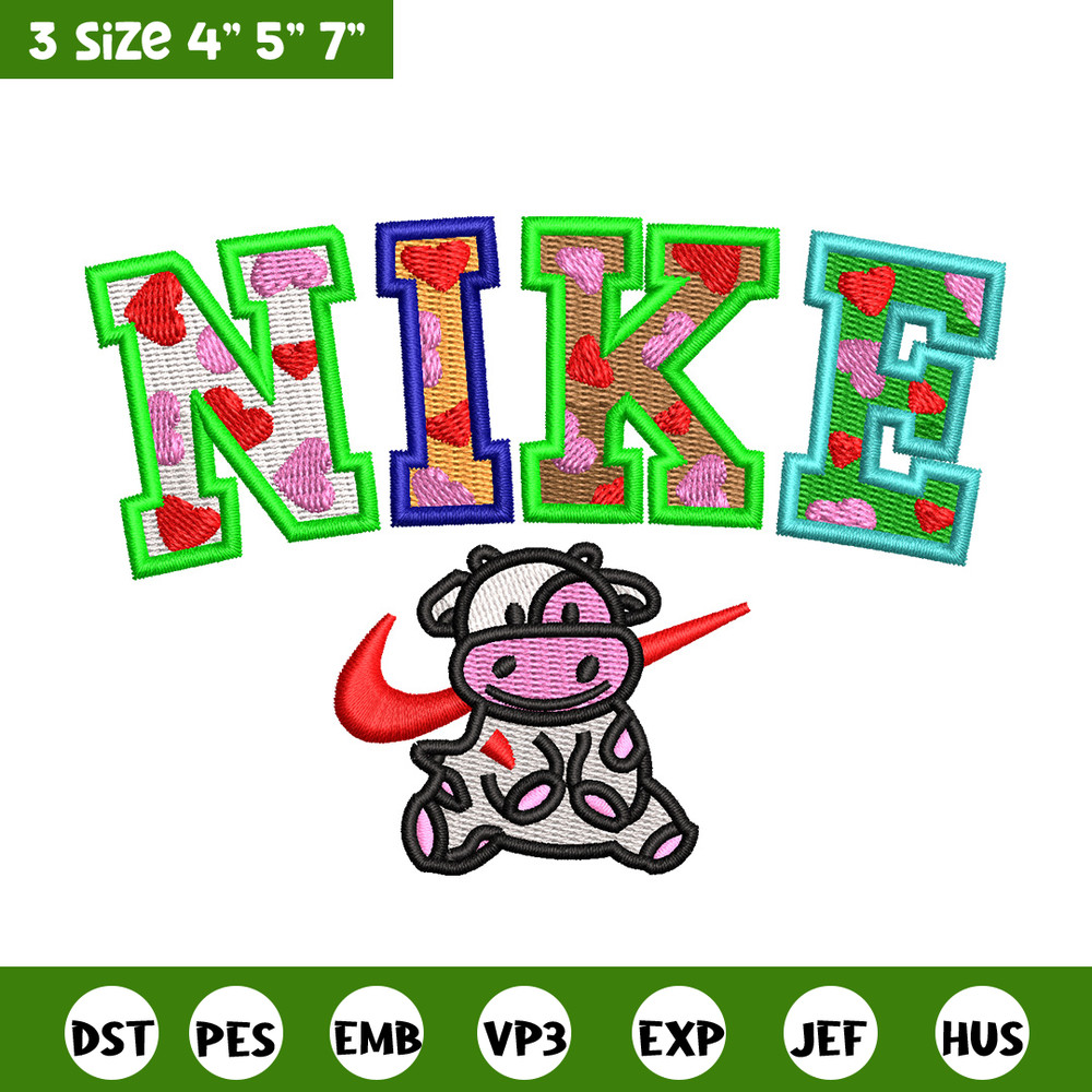 Cow color x nike embroidery design, Cow embroidery, Nike design, Embroidery shirt, Embroidery file, Digital download.jpg