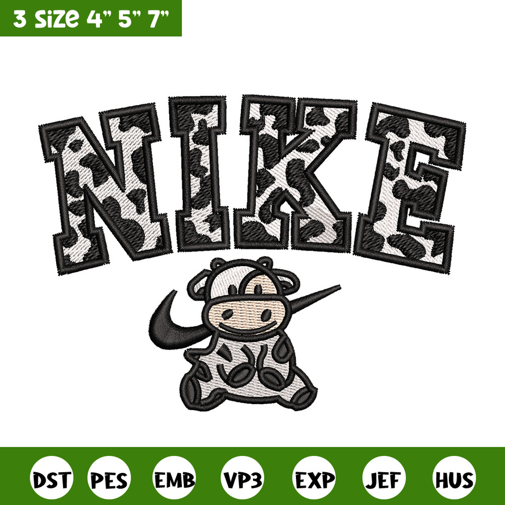 Dairy cow x nike embroidery design, Cow embroidery, Nike design, Embroidery shirt, Embroidery file, Digital download.jpg