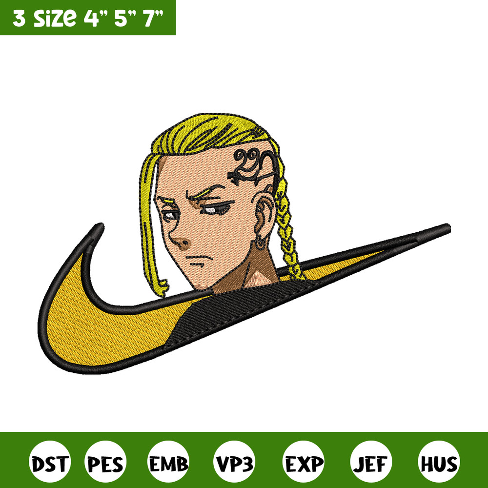Draken nike embroidery design, Tokyo Revengers embroidery, nike design, anime design, anime shirt, Digital download.jpg
