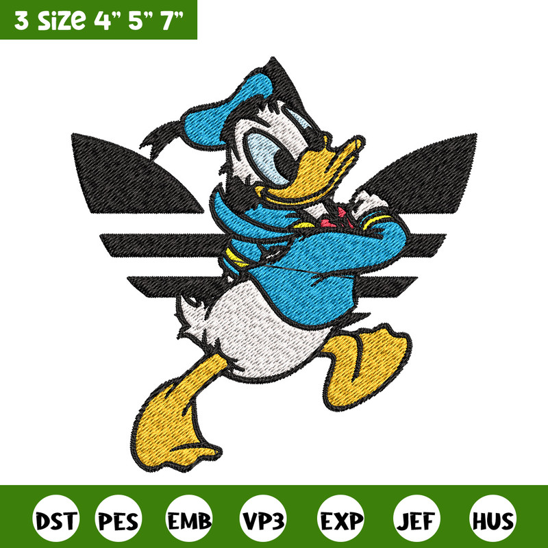 Duck cartoon adidas Embroidery Design, Adidas Embroidery, Brand Embroidery, Embroidery File, Logo shirt,Digital download.jpg