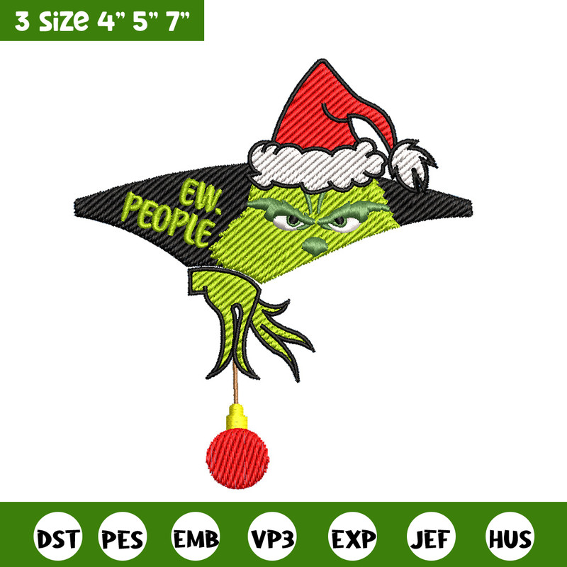 Ew.people embroidery design,Chrismas design, Embroidery shirt, Embroidery file, Grinch embroidery, Digital download.jpg