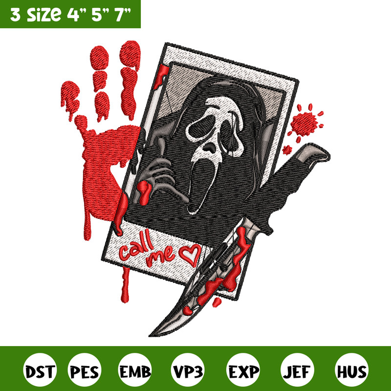 Ghost face Embroidery design, Ghost face horror Embroidery, horror design, Embroidery File, Digital download..jpg