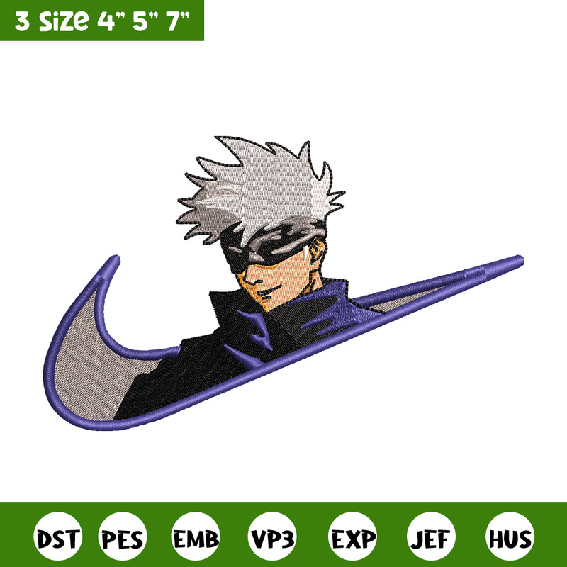 Gojo Satoru Nike embroidery design, Jujutsu Kaisen embroidery, nike design, anime design, anime shirt, Digital download.jpg